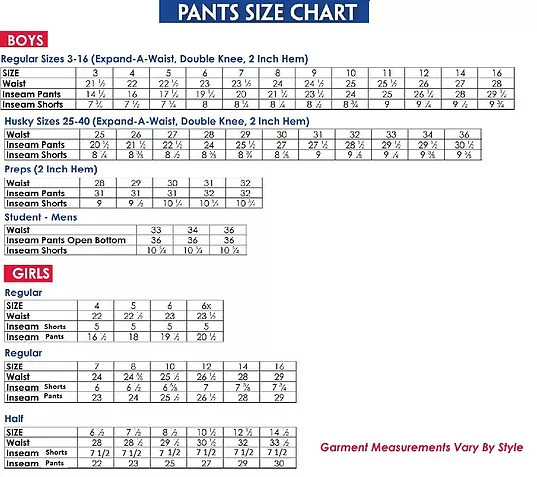 Boy Cloth Size Chart